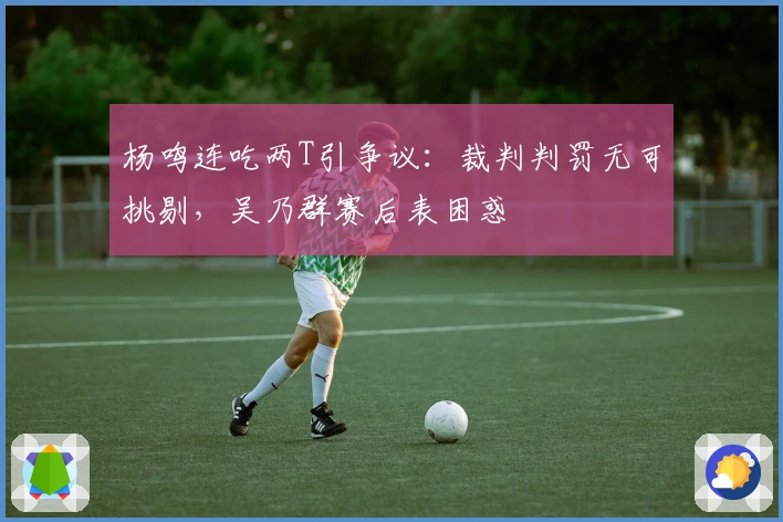 杨鸣连吃两T引争议：裁判判罚无可挑剔，吴乃群赛后表困惑